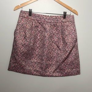 J. crew Pink and Gold mini skirt with pockets